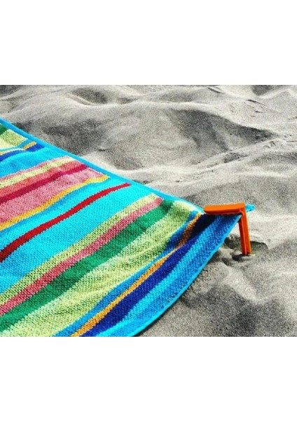 Plaj Havlusu Klipsi / Havlu Mandalı - Turuncu