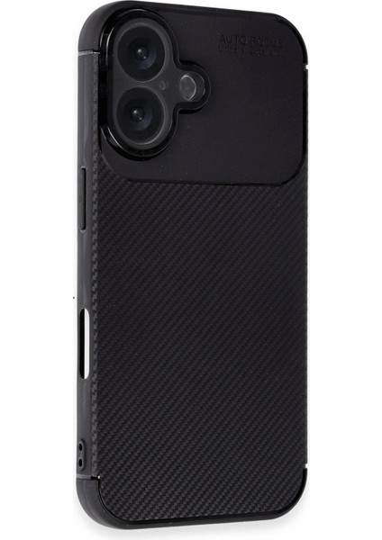 Newface iPhone 16 Kılıf Auto Focus Karbon Kapak - Siyah