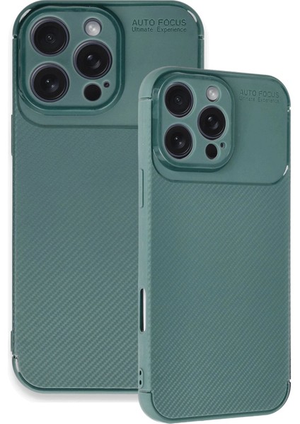Newface iPhone 16 Pro Max Kılıf Auto Focus Karbon Kapak - Koyu Yeşil