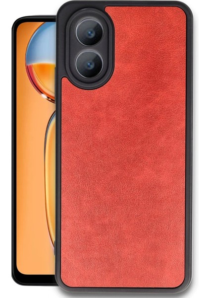 Newface Oppo A38 Kılıf Aras Deri Kapak - Kırmızı