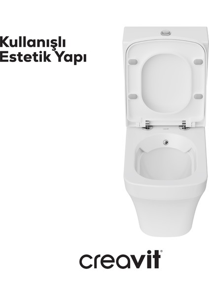 Solo Rim-Off Duroplast Yavaş Kapanan Klozet Kapaklı Beyaz Set