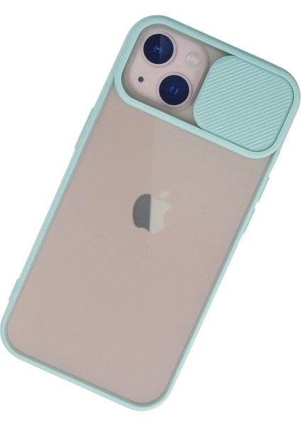 Newface iPhone 13 Kılıf Palm Buzlu Kamera Sürgülü Silikon - Turkuaz modelleri