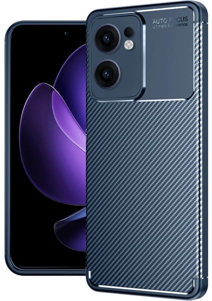 Newface Oppo Reno 13F Kılıf Auto Focus Karbon Kapak - Lacivert