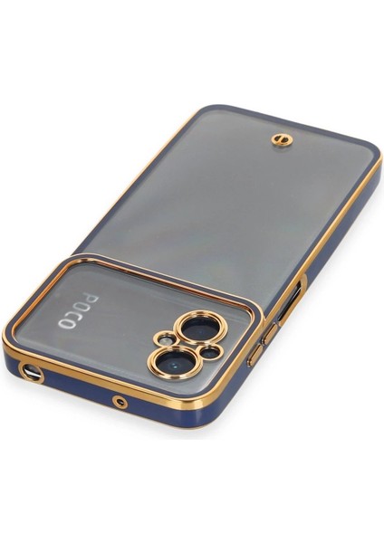 Newface Xiaomi Poco M5 Kılıf Liva Lens Silikon - Mavi modelleri