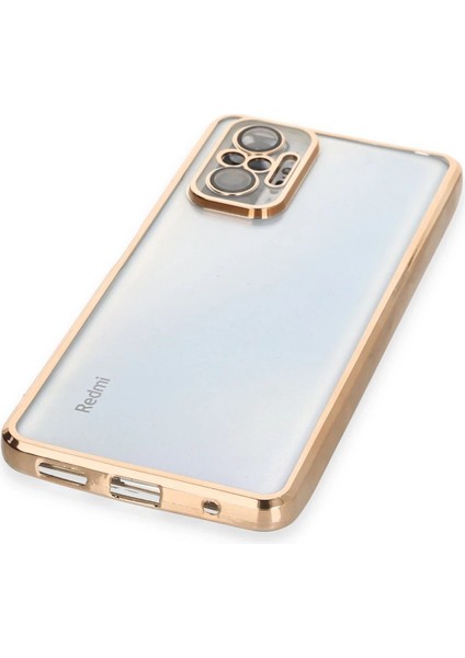 Newface Xiaomi Redmi Note 10 Pro Kılıf Razer Lensli Silikon - Gold modelleri