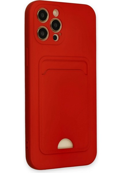 Newface iPhone 12 Pro Max Kılıf Kelvin Kartvizitli Silikon - Kırmızı