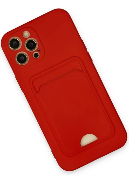 Newface iPhone 12 Pro Max Kılıf Kelvin Kartvizitli Silikon - Kırmızı