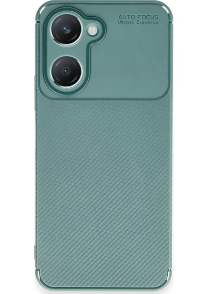 Newface Vivo Y18 Kılıf Auto Focus Karbon Kapak - Koyu Yeşil