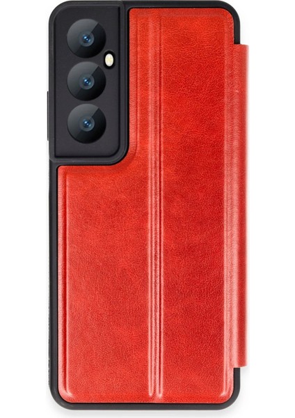 Newface Realme C65 Kılıf Flip Cover - Kırmızı