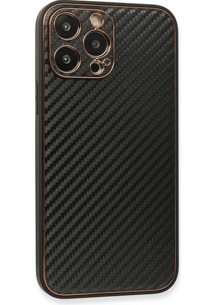 Newface iPhone 13 Pro Max Kılıf Coco Karbon Silikon - Siyah