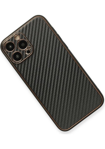 Newface iPhone 13 Pro Max Kılıf Coco Karbon Silikon - Siyah