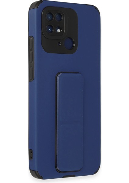 Newface Xiaomi Redmi 10C Kılıf Mega Standlı Silikon - Mavi