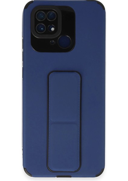 Newface Xiaomi Redmi 10C Kılıf Mega Standlı Silikon - Mavi