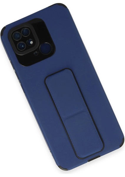 Newface Xiaomi Redmi 10C Kılıf Mega Standlı Silikon - Mavi