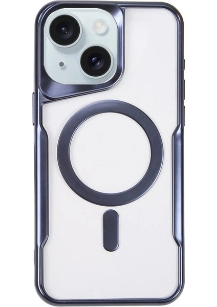 Newface iPhone 15 Kılıf Boyi Magsafe Silikon Kapak - Lacivert