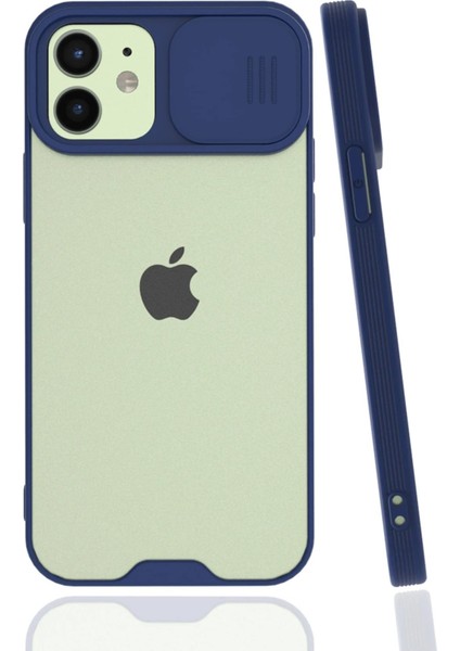 Newface iPhone 12 Kılıf Platin Kamera Koruma Silikon - Lacivert
