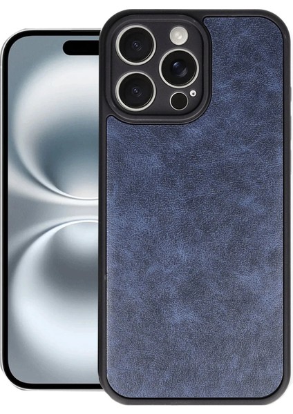 Newface iPhone 16 Pro Max Kılıf Aras Deri Kapak - Lacivert