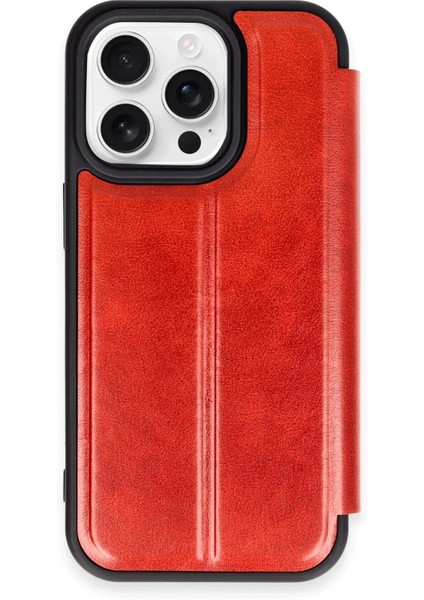 Newface iPhone 14 Pro Kılıf Flip Cover - Kırmızı