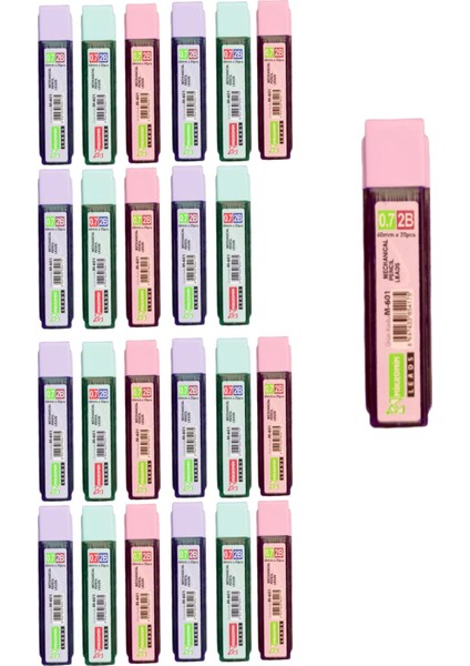 M-601 2b 60 mm 0.7 Kalem Ucu 24 Tüp Pastel Renkler