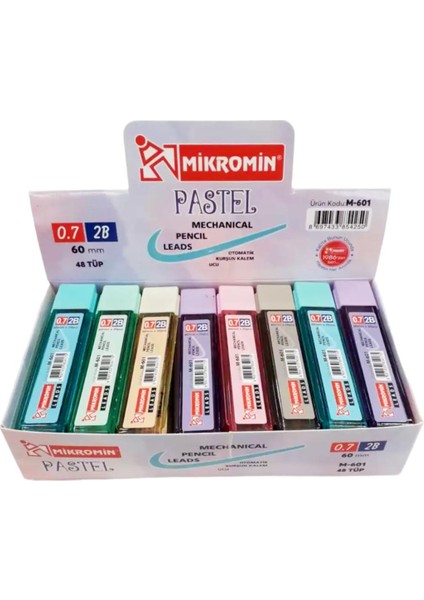 M-601 2b 60 mm 0.7 Kalem Ucu 24 Tüp Pastel Renkler indirimleri