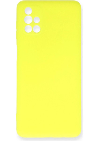 Newface Samsung Galaxy M51 Kılıf Nano Içi Kadife Silikon - Sarı