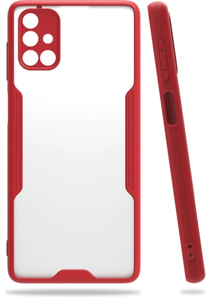 Newface Samsung Galaxy M51 Kılıf Platin Silikon - Kırmızı