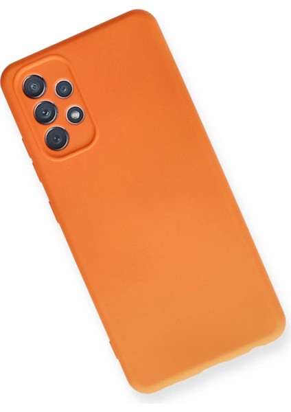 Newface Samsung Galaxy A32 Kılıf Nano Içi Kadife Silikon - Turuncu modelleri