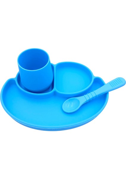 Bebek Vakumlu Mama Tabağı, Kaşığı ve Bardak Seti Silikon Bebek Beslenme Set fiyatları