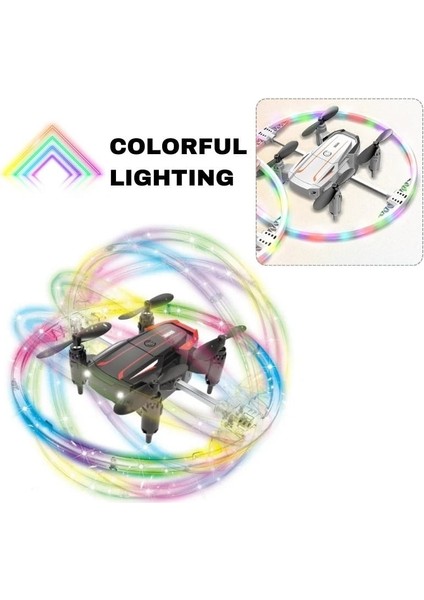 Katlanabilir Mini Bk2 Drone Optik Akışlı LED Işıklı Tek Tuş Kalkış Katlanabilir Tasarım Rc Uzaktan Kumandalı Drone
