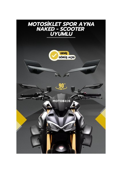 Ae-60 Motosiklet Ayna Motor Ayna Scooter Ayna Naked Ayna Motosiklet Spor Yan Ayna Geniş Görüş Açılı