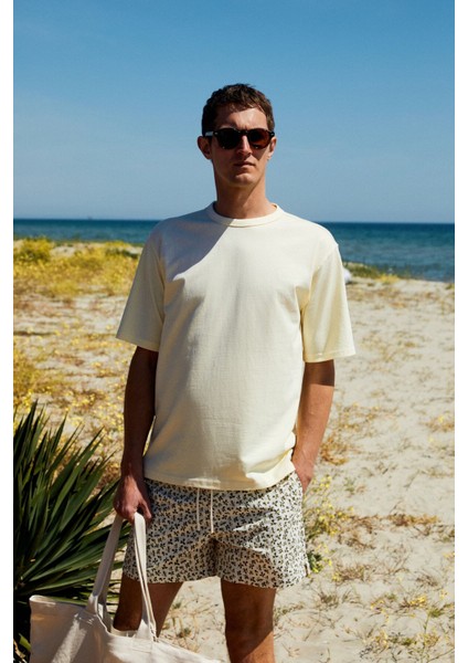 CATWALK Erkek %100 Pamuk Regular Fit Sarı T-Shirt modelleri