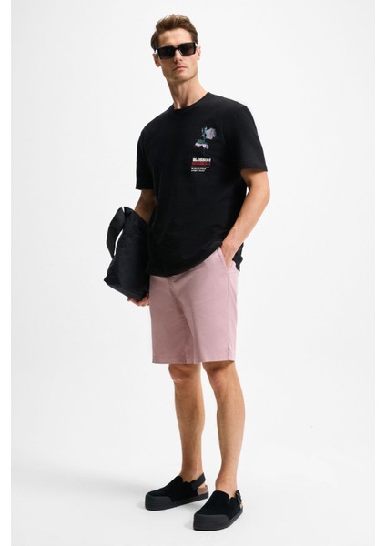 BELLO Erkek %100 Organik Pamuk Bisiklet Yaka Kısa Kol Siyah T-Shirt modelleri