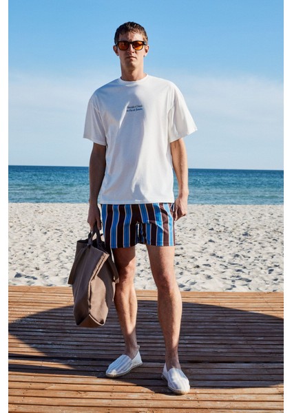 Copacabana Erkek Ön Arka Çatlayan Baskı Detaylı %100 Organik Pamuk Oversize Kısa Kollu Beyaz T-shirt fırsatları