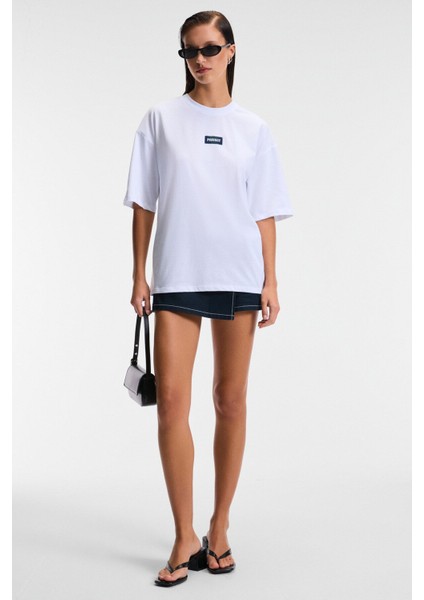ZEYLINA Kadın %100 Pamuk Baskılı Regular Fit Kısa Kollu Bisiklet Yaka Beyaz T-Shirt modelleri
