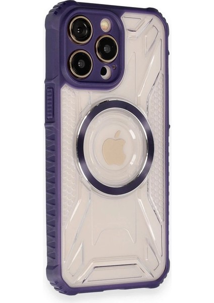 Newface iPhone 12 Pro Kılıf Prag Magneticsafe Kapak - Derin Mor