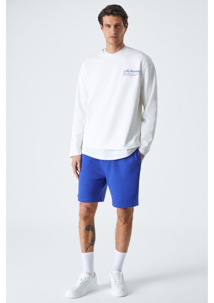 Slowsunday Erkek Baskı Detaylı Comfort Fit Bisiklet Yaka Ekru T-Shirt indirimleri