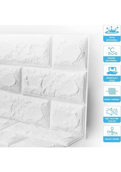 Kendinden Yapışkanlı Esnek Köpük Duvar Kağıdı Paneli 3D Boyutlu Tuğla Desen