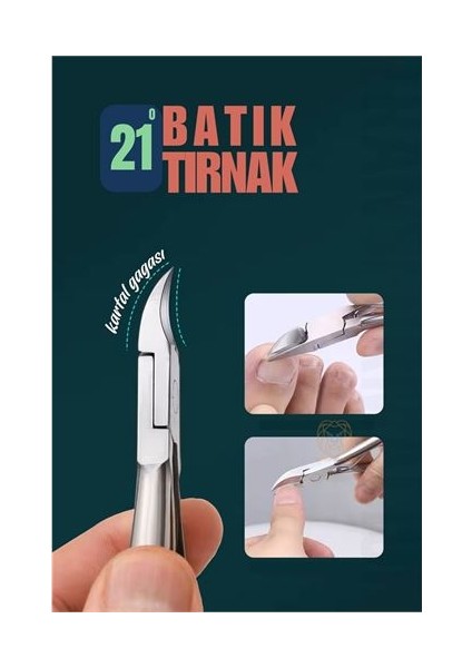 Tırnak Batık Makası Pedikür Makası Paslanmaz Çelik Profesyonel