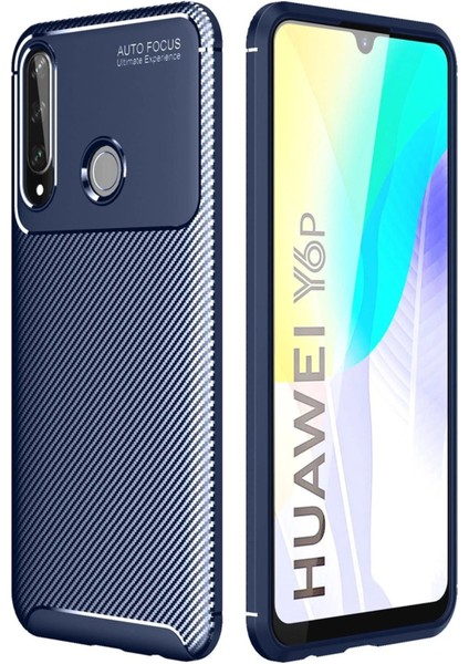 Newface Huawei Y6P Kılıf Auto Focus Karbon Kapak - Lacivert