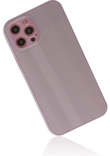Newface iPhone 12 Pro Max Kılıf Glass Kapak - Mor