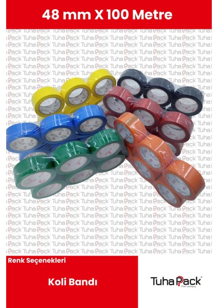 Yeşil Koli Bandı 45MM x 100M (72 Adet) - Güçlü Yapışkanlı Koli Bandı modelleri