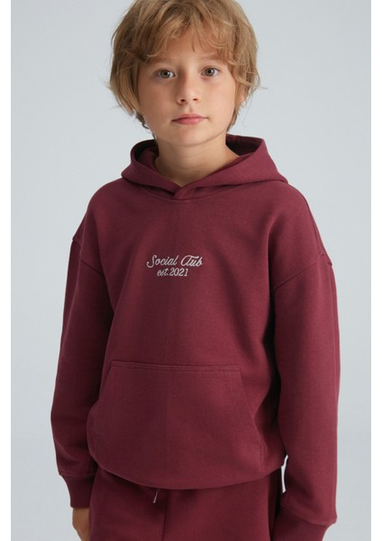 Zvonko Erkek Çocuk %100m Pamuk Kapüşonlu Lastikli Bel Bordo Alt-üst Takım fiyatları