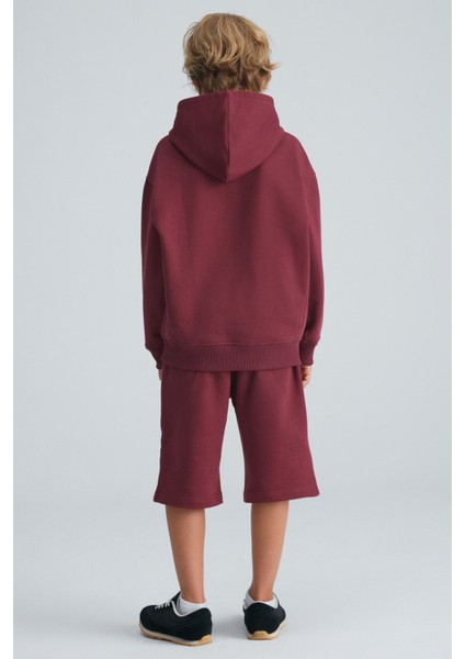 Zvonko Erkek Çocuk %100m Pamuk Kapüşonlu Lastikli Bel Bordo Alt-üst Takım