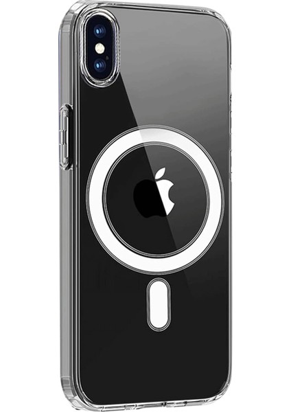 Newface iPhone x Kılıf Magneticsafe Şeffaf Silikon - Şeffaf