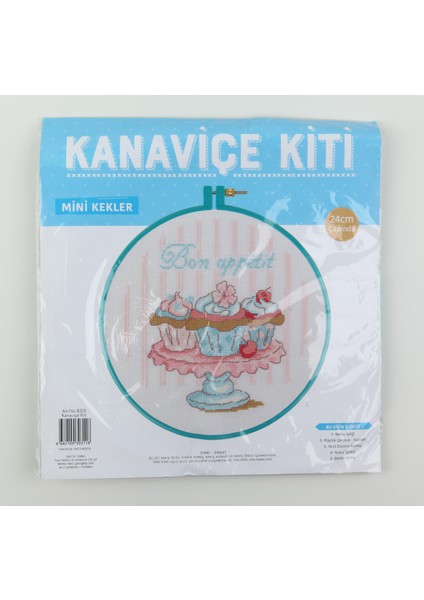 Mini Kekler Kanaviçe Kiti 24 cm Çapında