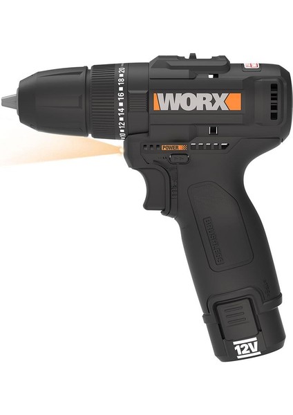 WX121 12VOLT/2.0AH Li-Ion Çift Akülü Kömürsüz Profesyonel Şarjlı Darbeli Matkap + 5 Parça Aksesuar fiyatları