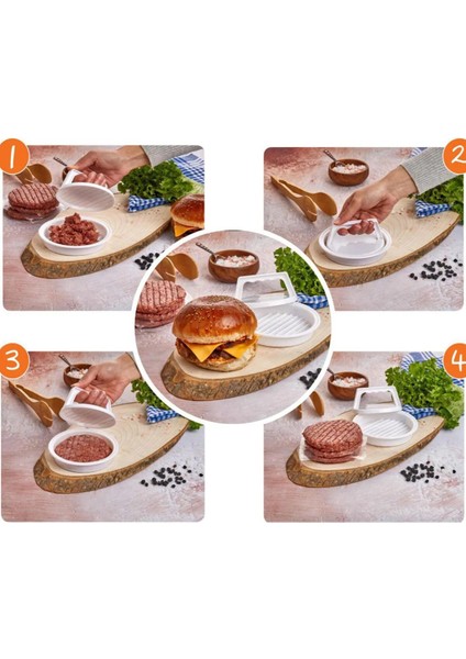 Hamburger ve Köfte Kalıbı Şekillendirici Pratik Köfte Yapma Aparatı 2 Adet