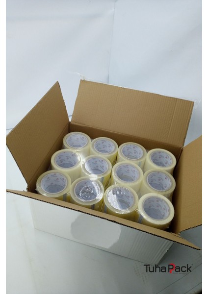 Koli Bandı 60MM x 100M Hotmelt Şeffaf (48 Adet) - Güçlü Yapışkanlı Koli Bandı fırsatları