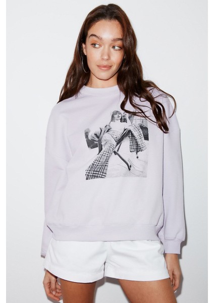 Sketch Oversize Lila Sweatshirt modelleri