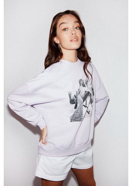 Sketch Oversize Lila Sweatshirt fırsatları